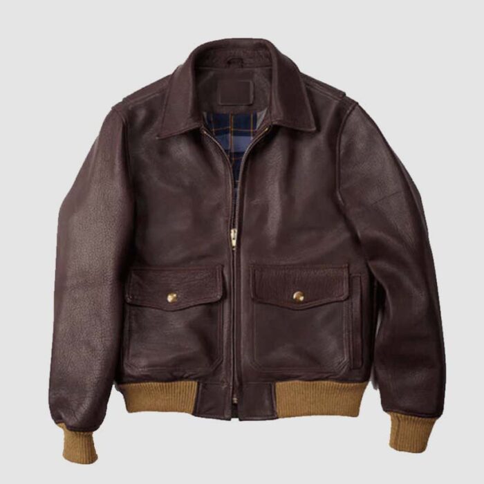 A2 Bomber Aviator Flying Leather Jacket For Men