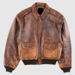 Brown Flying RAF A2 Bomber Leather Jacket For Men