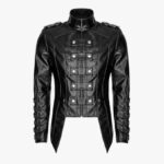 Men Gothic Heavy Fashion Black Leather Jacket