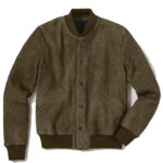 Men's A1 Sheepskin Leather Suede Bomber Jacket