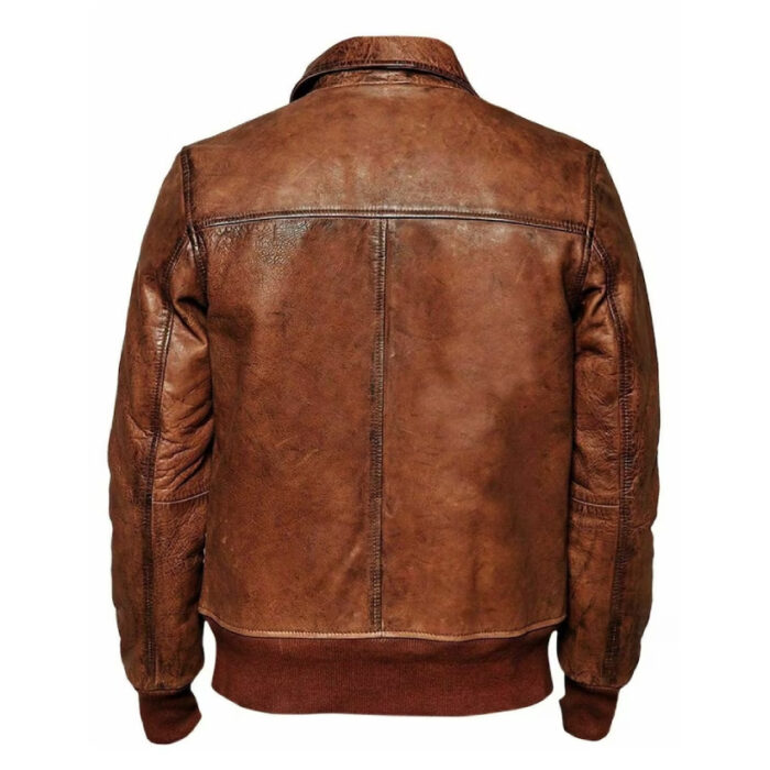 Men's Brown Distressed Biker Leather Jacket