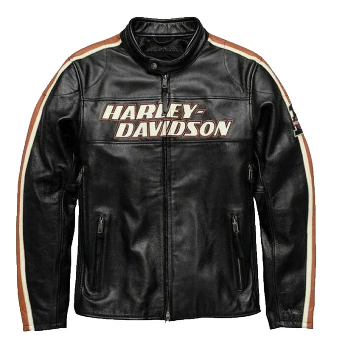 Mens Harley Davidson Biker Leather jacket In Black