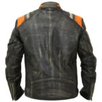 Men's Retro 3 Cafe Racer Distressed Leather Jacket