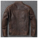 Mens Slim Fit Handmade Biker Brown Leather Jacket