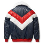 Men's V Bomber Jacket - Multi Color (Red/White/Blue)