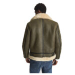 Army Green Shearling Aviator Jacket