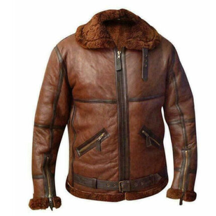 Aviator Brown Leather Jackets For Men