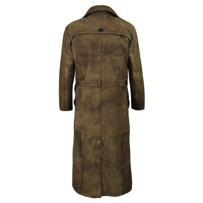 Brown Leather Duster Coat For Men