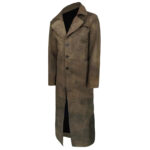 Brown Leather Duster Coat For Men