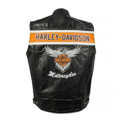 Harley Davidson Men's Black Biker Leather Vest