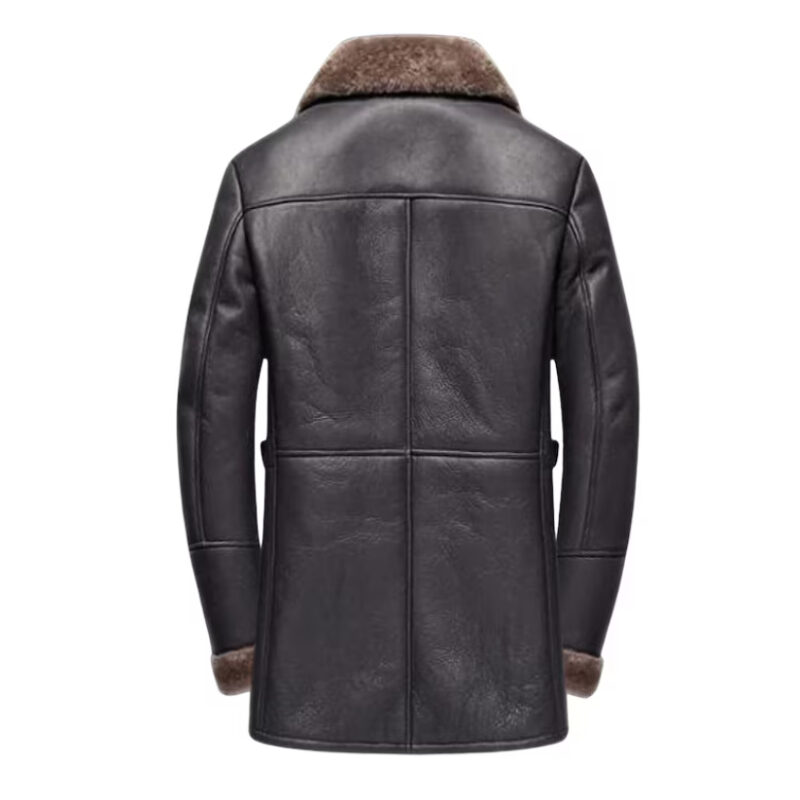 Men Handmade Bomber Shearling Coat Fur