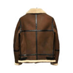 Men's Brown Bomber Shearling Fur Coat