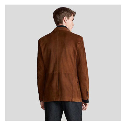 Mens Dark Brown Suede Leather Blazer