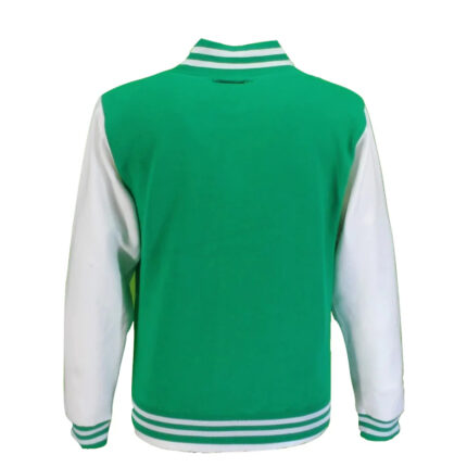 Mens Green White Varsity Letterman Jackets