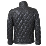 Mens New Leather Winter Puffer Jacket With Turtle Neck