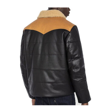 Men’s New Style Western Puffer Leather Jacket