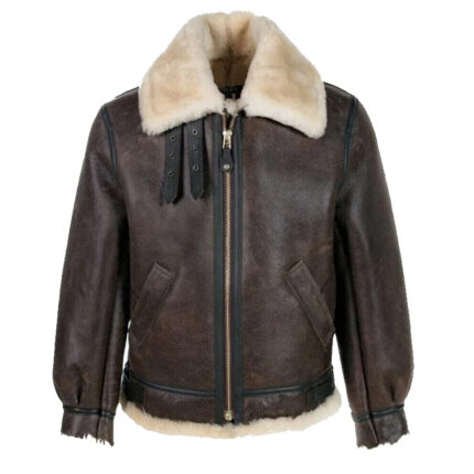 Mens Sheepskin B3 Bomber Brown Leather Jacket
