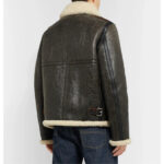 Shearling Lined Textured Leather Jacket