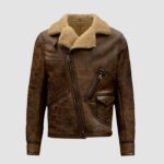 Aquaman Justice League Brown Leather Fur Jacket