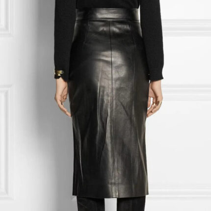 Black Genuine Leather Skirt For Women