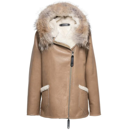 Classic luxury Shearling Leather Jacket with Fur