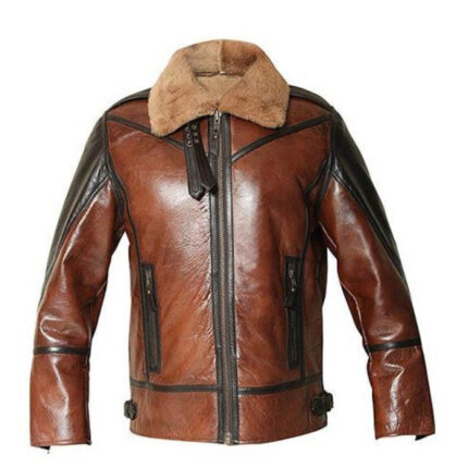 Mens B3 RAF Sheepskin Leather Brown Jacket