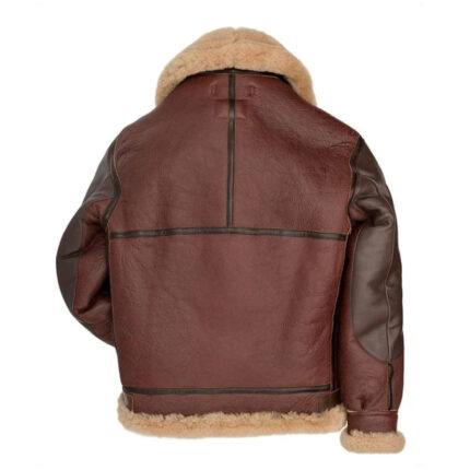 men's bomber brown sheepskin leather jacket. Crafted from premium materials, this timeless piece effortlessly elevates your style for any occasion