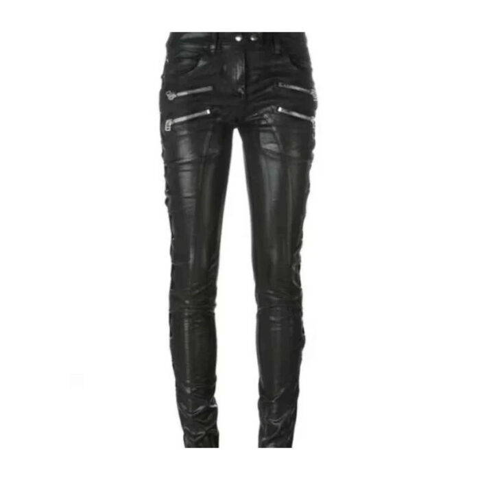 New Style Women Black Leather Pants