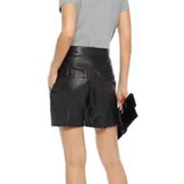 New Women Leather Shorts in Black