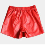 Womens Genuine Leather Short in Red