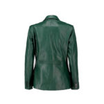 Womens Green Genuine Leather Blazer with high quality