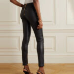 Womens Handmade Zipper Black Leather Pants