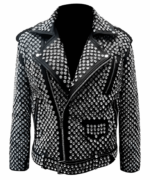 Men's Studded Biker Leather Jacket