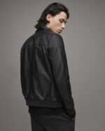 Men's Leather Bomber Harrington Jacket