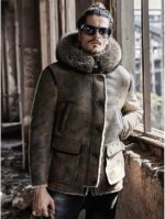 Men's Shearling Parka Leather Jacket