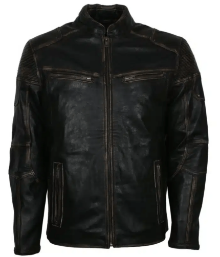 Men's Vintage Cafe Racer Leather Jacket