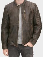 Men's Vintage Cafe Racer Leather Jacket