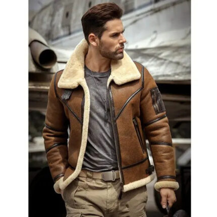 Men's B3 Aviator Fur Leather Jacket