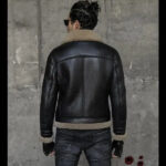 Men's Gray Shearling B3 Leather Jacket