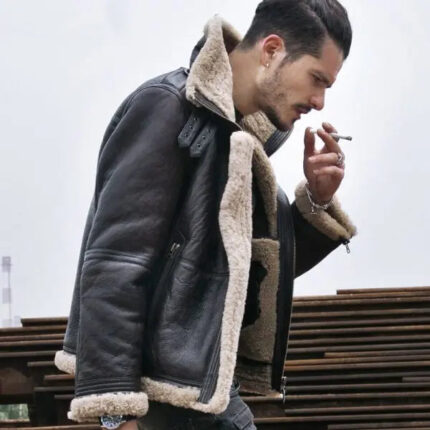 Men's RAF Shearling Fur Leather Jacket