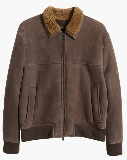 Men's Suede Shearling Leather Jacket