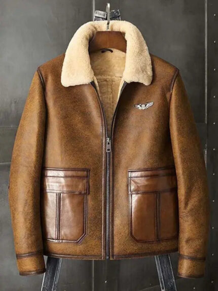 Men's Raf Shearling Aviator Leather Jacket