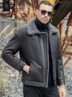 Men's Shearling Aviator Fur Leather Jacket