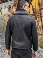 Men's Shearling Aviator Fur Leather Jacket