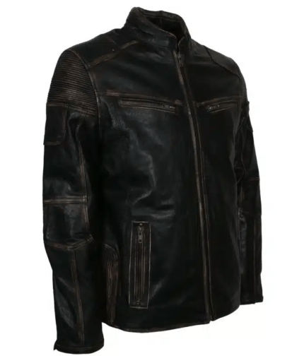 Men's Vintage Cafe Racer Leather Jacket