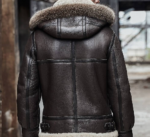 Men's Shearling Aviator Parka Leather Jacket