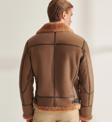 Men's Shearling Aviator Leather Jacket