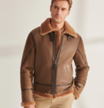 Men's Shearling Aviator Leather Jacket