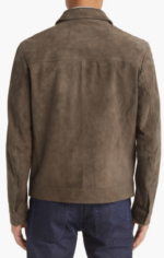 Men's Beige Suede Trucker Leather Jacket