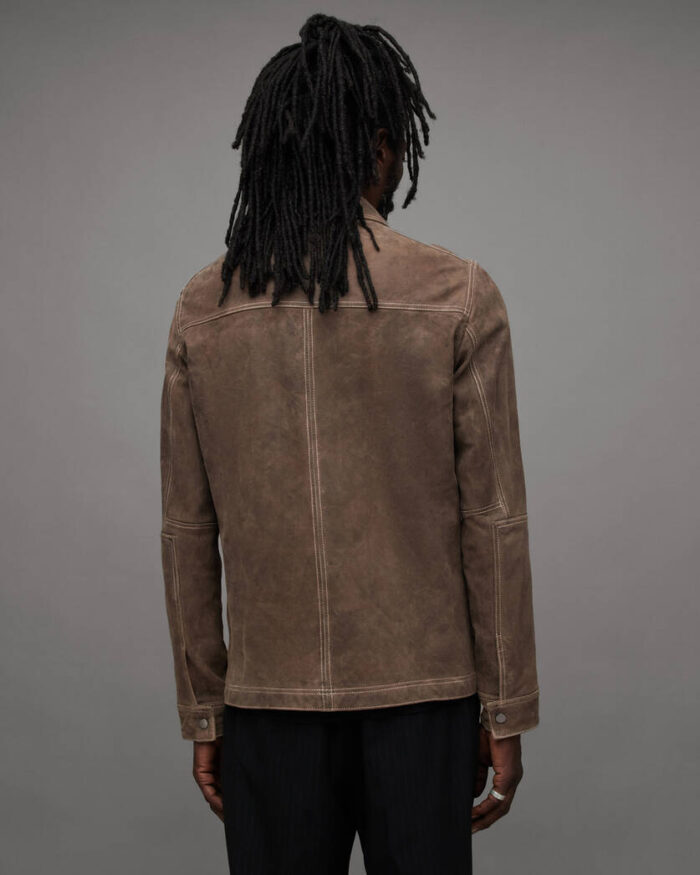 Men's Suede Trucker Leather Jacket